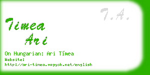 timea ari business card